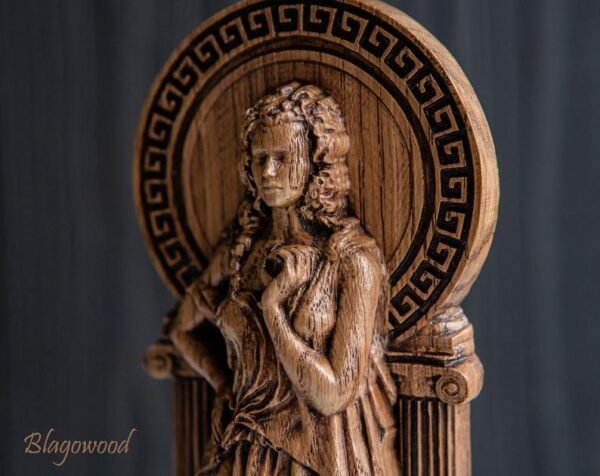 【Wood Sculpture】Persephone statue, Kore figurine, Greek goddess, the queen of the underworld, pagan goddess of spring, wiccan, wicca, altar, witches,