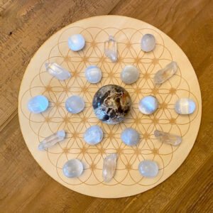 Crystal Grid~Flower of Life Dotted Sphere Holder Crystal Grid - Altar Decoration - Spheres