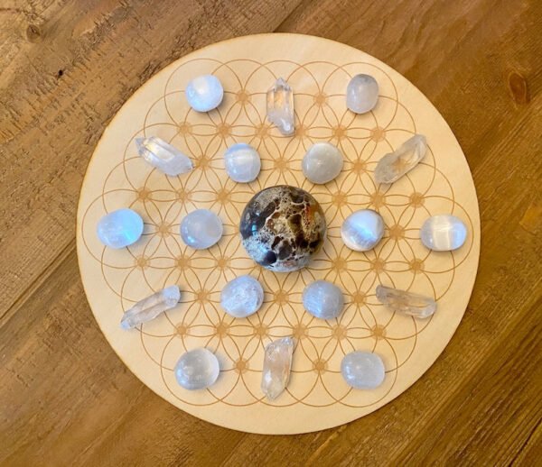 Crystal Grid~Flower of Life Dotted Sphere Holder Crystal Grid - Altar Decoration - Spheres
