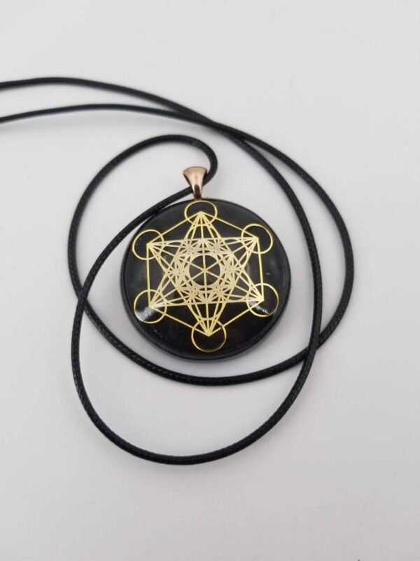Orgone Energy~Orgonite® Pendant - Metatron merkaba orgone® amulet with quartz crystal pendant - cell phone EMF Protection