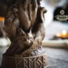 【Wood Sculpture】Freyja statue, Freya, Vanadís, norse gods, wood carving altar heathen asatru viking god and goddes sculpture wooden scandinavian pantheon
