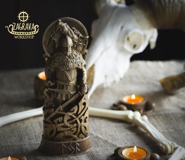 【Wood Sculpture】Tyr, Wood, Norse pantheon, viking pagan asatru heathen god and goddess Scandinavian gods altar mythology Wood Sculpture, Fenrir, Odin, Wotan