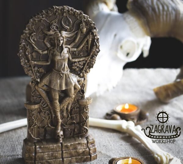 【Wood Sculpture】Wooden Hecate, Hekate statue, Greek goddess, pagan goddess, wiccan, wicca, altar, druid, witches, gaelic, witchcraft
