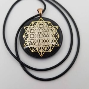 Orgone Energy~Orgonite® Pendant - 64 tetrahedron orgone amulet pendant with quartz crystal. Protection from EMF / RF radiation of cell phone