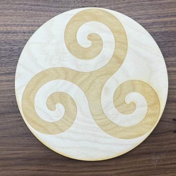 Crystal Grid~Triskelion Crystal Grid - Triskele Crystal Grid - Triple Spiral Crystal Grid - Celtic Crystal Grid - Wood Crystal Grid - Healing Crystals