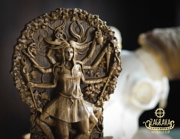 【Wood Sculpture】Wooden Hecate, Hekate statue, Greek goddess, pagan goddess, wiccan, wicca, altar, druid, witches, gaelic, witchcraft