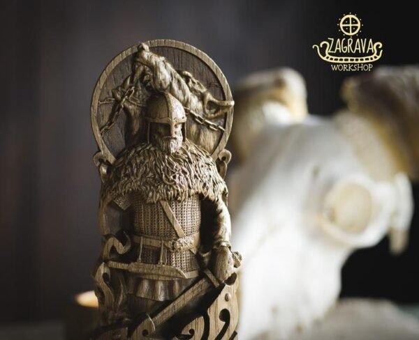 【Wood Sculpture】Tyr, Wood, Norse pantheon, viking pagan asatru heathen god and goddess Scandinavian gods altar mythology Wood Sculpture, Fenrir, Odin, Wotan