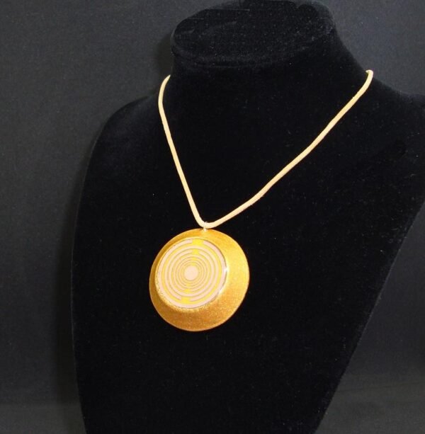 Orgone Energy~Orgone orgonite® all-powerful golden necklace-pendant, power of gold, 2 gold plated MWO Lakhovsky antenna, protection, EMF block, prosperity