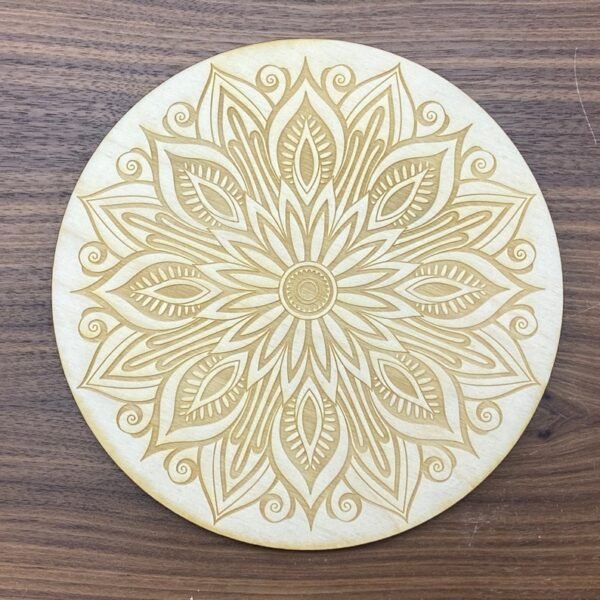 Crystal Grid~Mandala Crystal Grid #20 - Mandala Wood Crystal Grid - Wooden Crystal Grid - Mandala Art - Floral Mandala