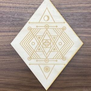 Crystal Grid~Diamond Geometric Crystal Grid - Geometric Crystal Grid - Diamond Crystal Grid - Wooden Crystal Grid - Healing Crystals and Stones