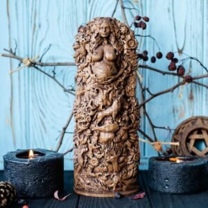 il_794xN.2402252278_qiut 【Wood Sculpture】Gaia, Goddess statue, Greek, Ancient, Mythology, wiccan, wicca, altar, witch, gaelic, mother earth, Nature statue