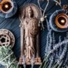 【Wood Sculpture】Athena statue, Greek goddess, ancient, war, victory, wisdom, knowledge, figurine, heathen, wiccan, wicca, altar, witches things