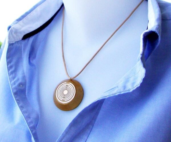 Orgone Energy~Orgone orgonite® all-powerful golden necklace-pendant, power of gold, 2 gold plated MWO Lakhovsky antenna, protection, EMF block, prosperity