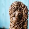 【Wood Sculpture】Gaia, Goddess statue, Greek, Ancient, Mythology, wiccan, wicca, altar, witch, gaelic, mother earth, Nature statue