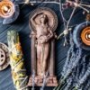 【Wood Sculpture】Fortuna statue, Tyche-Fortuna, Lady Luck figurine, Greek goddess, pagan goddess, wiccan, wicca, altar, druid, witches things, ritual