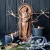 【Wood Sculpture】Fortuna statue, Tyche-Fortuna, Lady Luck figurine, Greek goddess, pagan goddess, wiccan, wicca, altar, druid, witches things, ritual
