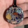 Orgone Energy~Seven Chakras Orgone Energy Gold Flakes Pendant