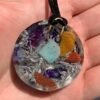 Orgone Energy~Seven Chakras Orgone Energy Gold Flakes Pendant
