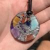 Orgone Energy~Seven Chakras Orgone Energy Gold Flakes Pendant