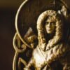 【Wood Sculpture】Skadi statue, Skathi, Skade, norse gods, wood carving altar heathen asatru viking god and goddes sculpture wooden scandinavian pantheon