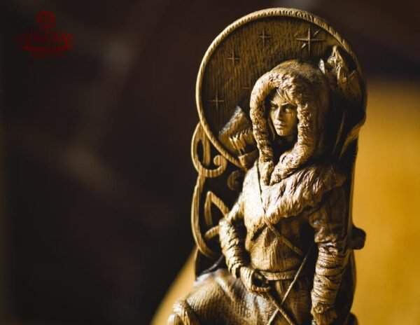 【Wood Sculpture】Skadi statue, Skathi, Skade, norse gods, wood carving altar heathen asatru viking god and goddes sculpture wooden scandinavian pantheon