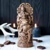 【Wood Sculpture】Tyr, Norse pantheon, viking pagan asatru heathen god and goddess Scandinavian gods altar mythology, Fenrir
