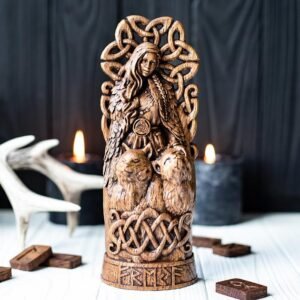 il_794xN.2687641360_qlnj 【Wood Sculpture】Freya, norse pantheon, viking pagan asatru heathen goddess and god scandinavian gods altar mythology