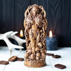 il_794xN.2687647946_pokx 【Wood Sculpture】Hel, norse pantheon, viking pagan asatru heathen goddess and god scandinavian gods altar mythology