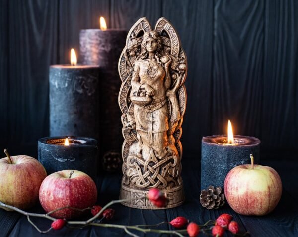【Wood Sculpture】Idunn goddess of spring, viking pagan asatru heathen god and goddess norse gods altar mythology Wood Sculpture