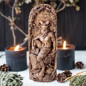 【Wood Sculpture】Pan God, Greek Statue, Ancient, Mythology, wiccan, wicca, altar, witch, gaelic, God of the Wild and Nature