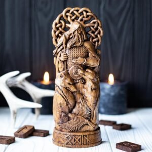 【Wood Sculpture】Odin, Wotan, Allfather, viking pagan asatru heathen god and goddess norse gods altar mythology