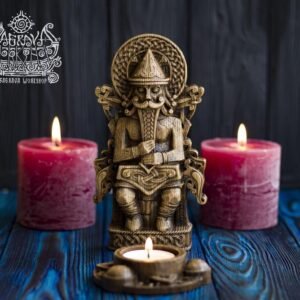 【Wood Sculpture】Thor statue, Mjollnir, Ragnarok, norse gods, wood carving altar heathen asatru viking god and goddes sculpture wooden scandinavian pantheon