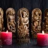 【Wood Sculpture】Freyr statue, norse gods, wood carving altar heathen asatru viking god and goddes sculpture wooden scandinavian pantheon Odin statue