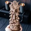 【Wood Sculpture】Hecate's Owl statue, bird, Greek goddess, for pagan home altar kit, wicca statue, witches, Hecate key