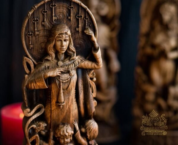 【Wood Sculpture】Frigg statue, Friga, Frigga, norse gods, wood carving altar heathen asatru viking god and goddes sculpture wooden scandinavian pantheon