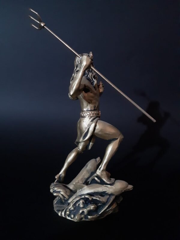Wiccan Collection~Poseidon Greek Roman God Statue Handmade Bronze Alabaster Sculpure 18cm