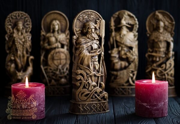 【Wood Sculpture】Njord statue Wood Sculpture, wood carving