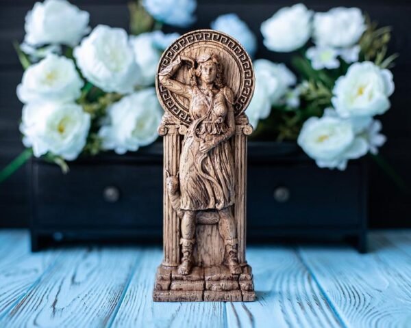 【Wood Sculpture】Artemis statue, Greek goddess figurine, pagan goddess, wiccan, wicca, altar, druid, witches, gaelic