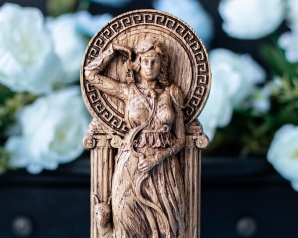【Wood Sculpture】Artemis statue, Greek goddess figurine, pagan goddess, wiccan, wicca, altar, druid, witches, gaelic