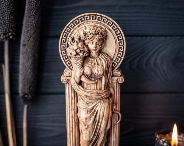 【Wood Sculpture】Demeter statue, figurine, Greek goddess of fertiliti , pagan goddess, wiccan, wicca, altar, witches, gaelic