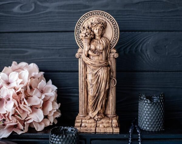 【Wood Sculpture】Demeter statue, figurine, Greek goddess of fertiliti , pagan goddess, wiccan, wicca, altar, witches, gaelic