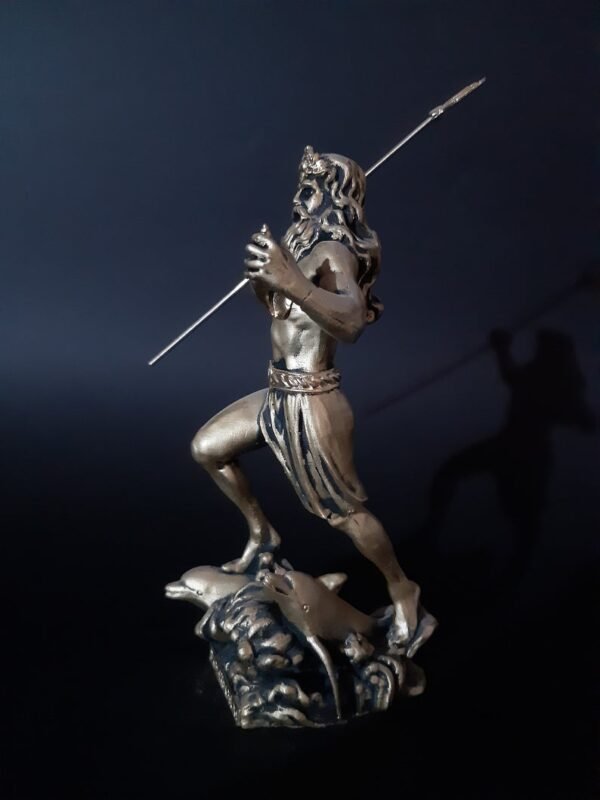 Wiccan Collection~Poseidon Greek Roman God Statue Handmade Bronze Alabaster Sculpure 18cm