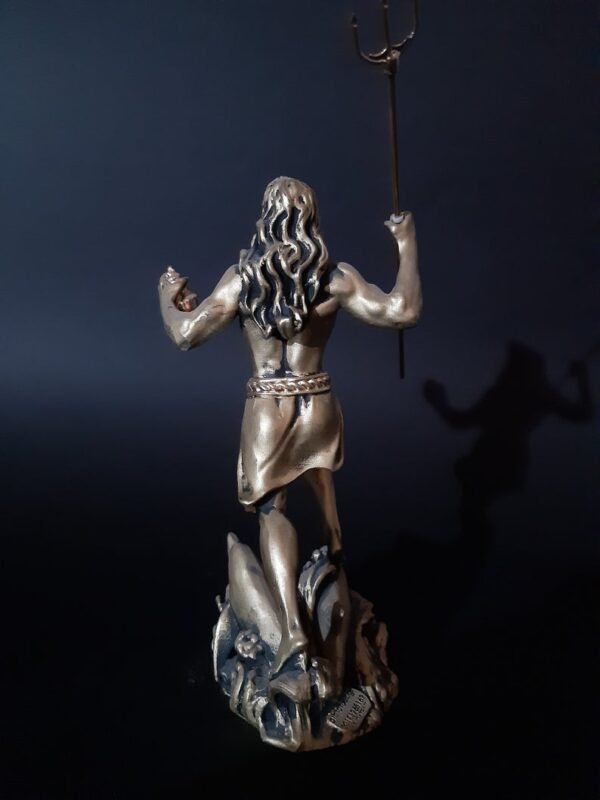 Wiccan Collection~Poseidon Greek Roman God Statue Handmade Bronze Alabaster Sculpure 18cm