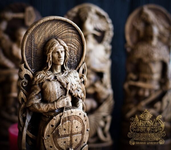 【Wood Sculpture】Baldr statue, Norse pagan decor, Wood carving sculpture, Mythology art