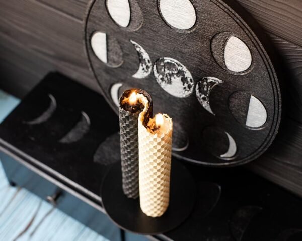 BLACK AND WHITE Candle 13cm, home altar, beeswax, candlestick, witchy, magiс, ritual, witch, celtic, norse, wicca, handmade, occult