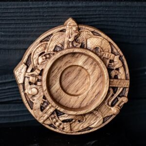 【Wood Sculpture】Thor Candle holder, candlestick, norse, Thor's Hammer, Mjolnir, home altar, Wicca, druid, witches, gaelic, handmade