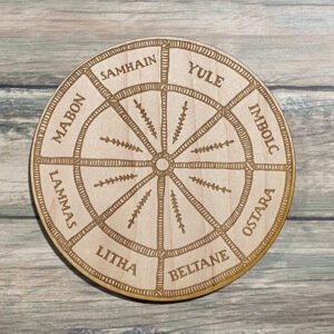 Crystal Grid~Wheel of the Year - Altar Decoration - Wood Crystal Grid - Wheel of the Year Crystal Grid