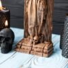 【Wood Sculpture】Persephone with SKULL, goddess of spring, greek statue, Kore figurine, queen of the underworld, pagan, wiccan, wicca, altar, witches