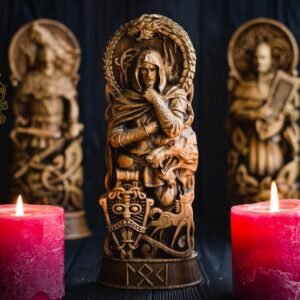 il_794xN.3061505243_jdqu 【Wood Sculpture】Loki, Wood, Norse pantheon, viking pagan asatru heathen god and goddess Scandinavian gods altar mythology Wood Sculpture odin statue
