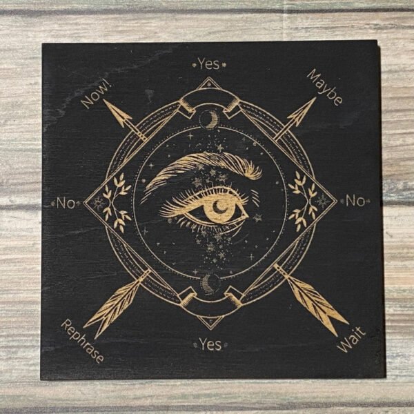 Crystal Grid~Wood Engraved Pendulum Board #3 Crystal Grid - Altar Decoration
